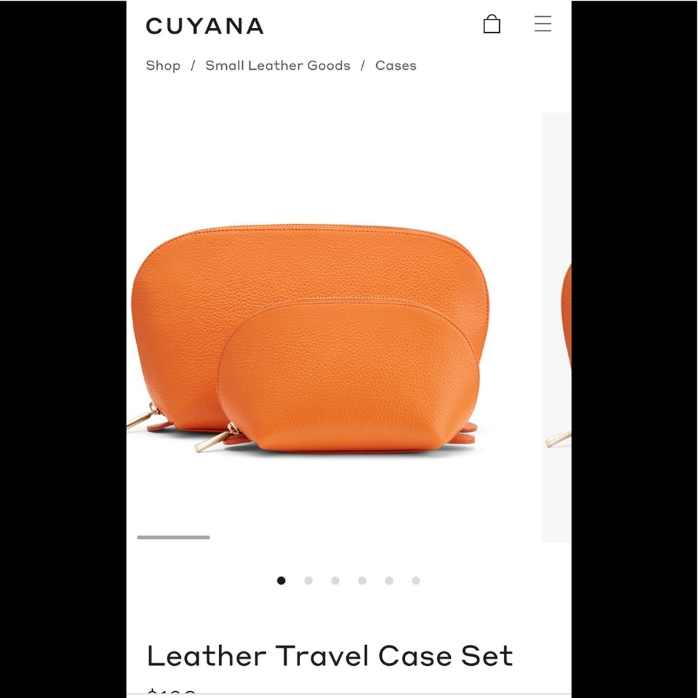 SOLD OUT Cuyana orange leather travel case MINI